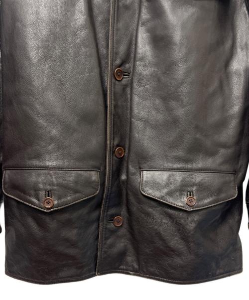Calvin Klein（カルバンクライン）Calvin Klein (カルバンクライン) レザーコート ブラウン サイズ:Ｍの古着・服飾アイテム