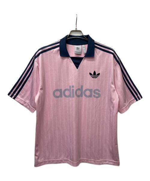 adidas Originals（アディダスオリジナル）adidas Originals (アディダスオリジナル) 半袖カットソー ピンク×ネイビー サイズ:Ｍの古着・服飾アイテム