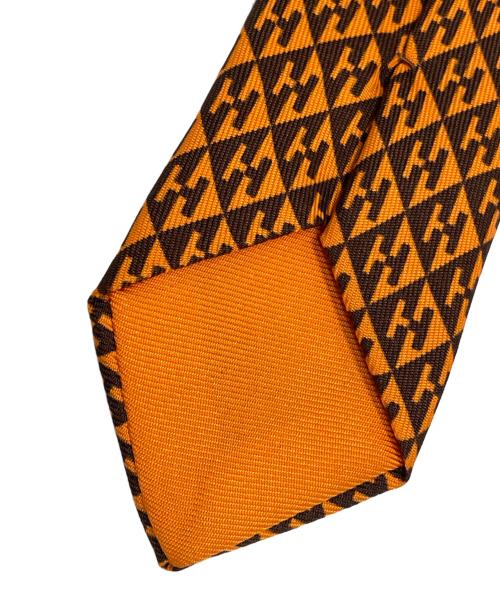 HERMES（エルメス）HERMES (エルメス) ネクタイ オレンジ×ブラック サイズ:FREEの古着・服飾アイテム