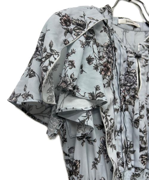 Snidel（スナイデル）Snidel (スナイデル) ウエストシャーリングプリーツワンピ スカイブルーの古着・服飾アイテム
