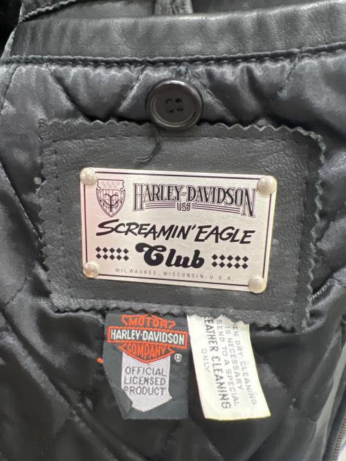 HARLEY-DAVIDSON（ハーレーダビッドソン）HARLEY-DAVIDSON (ハーレーダビッドソン) ライダースジャケット ブラック サイズ:４２の古着・服飾アイテム