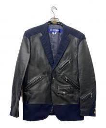 BROOKS BROTHERS×JUNYA WATANABE COMME des GARCONS（ブルックスブラザーズ×(ジュンヤワタナベ コムデギャルソン）の古着「ライダースドッキングジャケット」｜ブラック
