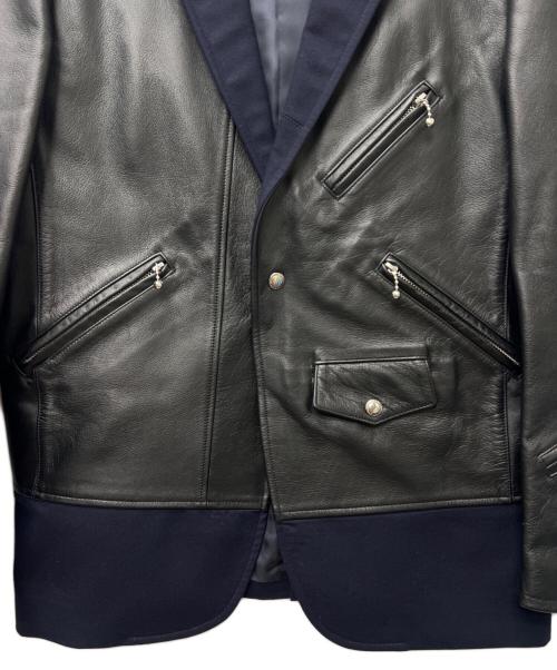 BROOKS BROTHERS（ブルックスブラザーズ）BROOKS BROTHERS (ブルックスブラザーズ) JUNYA WATANABE COMME des GARCONS (ジュンヤワタナベ コムデギャルソン) ライダースドッキングジャケット ブラック サイズ:Ｌの古着・服飾アイテム