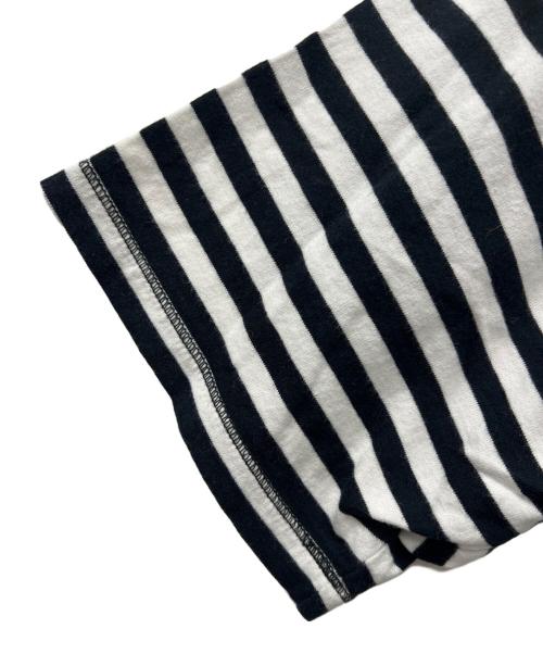 Needles（ニードルズ）Needles (ニードルズ) S/S Papillion Emb. Tee - Cotton Jersey / Stripe ブラック×ホワイト サイズ:ＸＳの古着・服飾アイテム