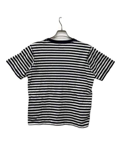 Needles（ニードルズ）Needles (ニードルズ) S/S Papillion Emb. Tee - Cotton Jersey / Stripe ブラック×ホワイト サイズ:ＸＳの古着・服飾アイテム