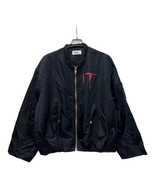 KIDILL（キディル）KIDILL (キディル) ITプリントフライトジャケット ブラック サイズ:４４の古着・服飾アイテム