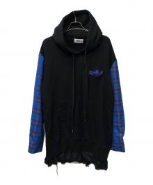 KIDILL（キディル）の古着「プルオーバーパーカー」｜ブラック×ブルー