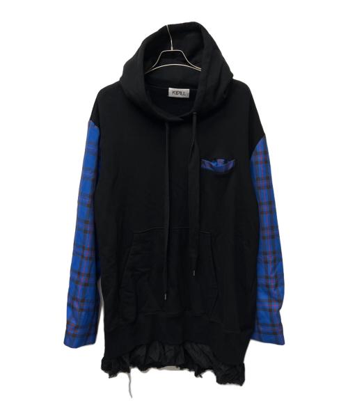 KIDILL（キディル）KIDILL (キディル) プルオーバーパーカー ブラック×ブルー サイズ:FREEの古着・服飾アイテム