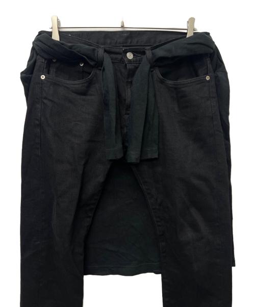 KIDILL（キディル）KIDILL (キディル) EDWIN (エドウィン) Tシャツドッキングデニムパンツ ブラック サイズ:２９の古着・服飾アイテム