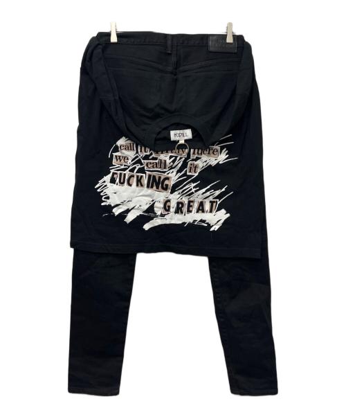 KIDILL（キディル）KIDILL (キディル) EDWIN (エドウィン) Tシャツドッキングデニムパンツ ブラック サイズ:２９の古着・服飾アイテム