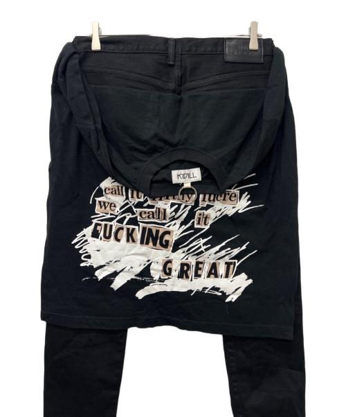 KIDILL（キディル）KIDILL (キディル) EDWIN (エドウィン) Tシャツドッキングデニムパンツ ブラック サイズ:２９の古着・服飾アイテム