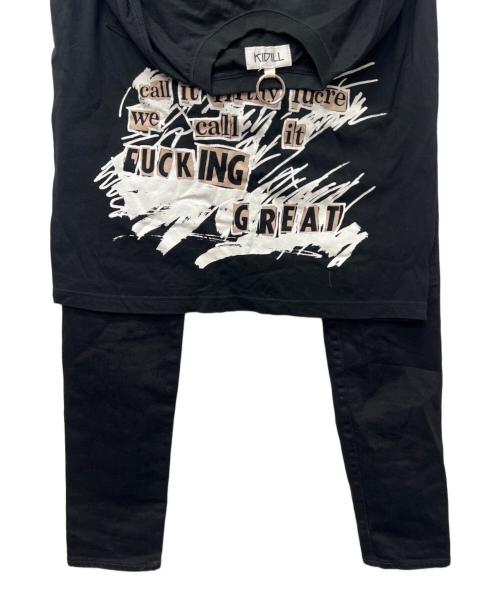 KIDILL（キディル）KIDILL (キディル) EDWIN (エドウィン) Tシャツドッキングデニムパンツ ブラック サイズ:２９の古着・服飾アイテム