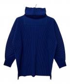 HOMME PLISSE ISSEY MIYAKEオム プリッセ イッセイ ミヤケ）の古着「ハイネックプリーツカットソー」｜ブルー