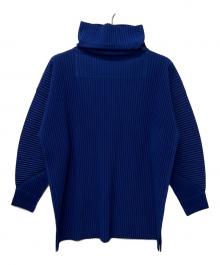 HOMME PLISSE ISSEY MIYAKE（オム プリッセ イッセイ ミヤケ）の古着「ハイネックプリーツカットソー」｜ブルー