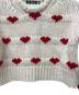 中古・古着 NKKIT (ンニット) ショートハートパターンニット アイボリー×レッド サイズ:不明：15000円