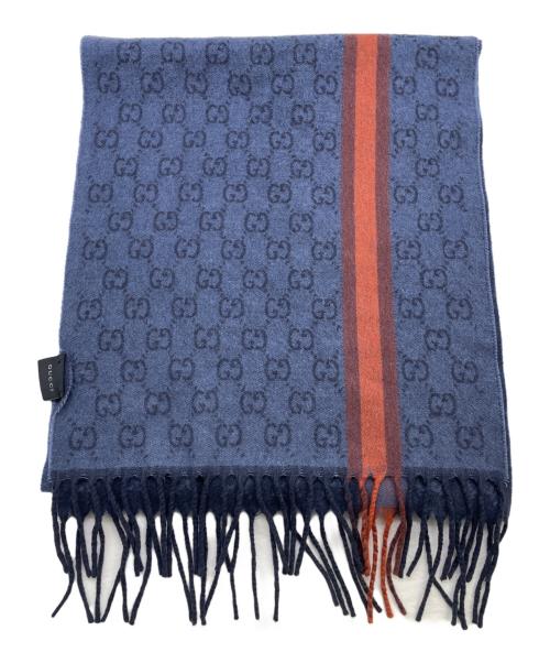 GUCCI（グッチ）GUCCI (グッチ) マフラー ネイビーの古着・服飾アイテム