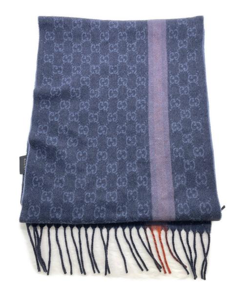 GUCCI（グッチ）GUCCI (グッチ) マフラー ネイビーの古着・服飾アイテム