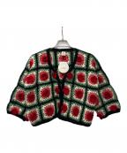 Dot and Stripes×CHILD WOMANドットアンドストライプ×チャイルドウーマン）の古着「厚手カーディガン」｜ブラック×グリーン