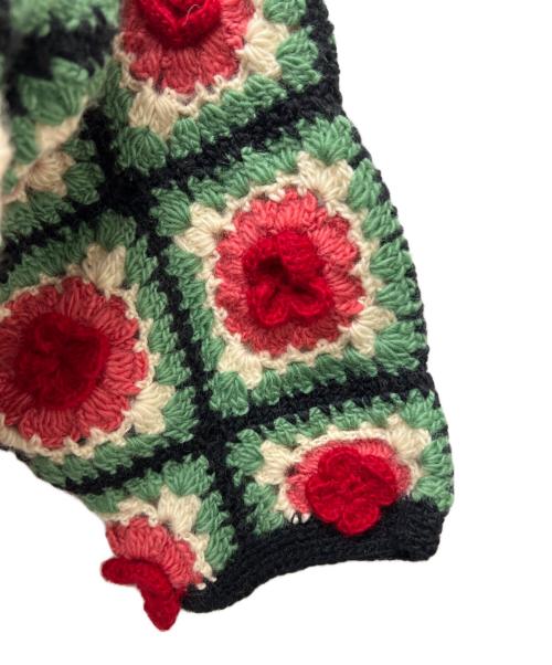 Dot and Stripes（ドットアンドストライプ）Dot and Stripes (ドットアンドストライプ) CHILD WOMAN (チャイルドウーマン) 厚手カーディガン ブラック×グリーン サイズ:FREEの古着・服飾アイテム