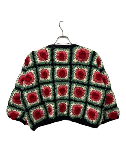 Dot and Stripes（ドットアンドストライプ）Dot and Stripes (ドットアンドストライプ) CHILD WOMAN (チャイルドウーマン) 厚手カーディガン ブラック×グリーン サイズ:FREEの古着・服飾アイテム