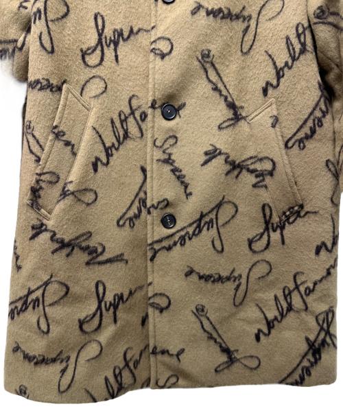 SUPREME（シュプリーム）SUPREME (シュプリーム) Script Logos Wool Overcoat ベージュ サイズ:Ｍの古着・服飾アイテム