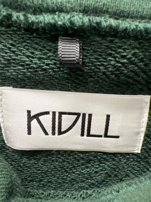 KIDILL（キディル）KIDILL (キディル) プリーツスウェットフーディー グリーン×レッド サイズ:FREEの古着・服飾アイテム