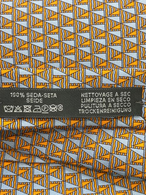 HERMES（エルメス）HERMES (エルメス) ネクタイ スカイブルー×オレンジ サイズ:FREEの古着・服飾アイテム
