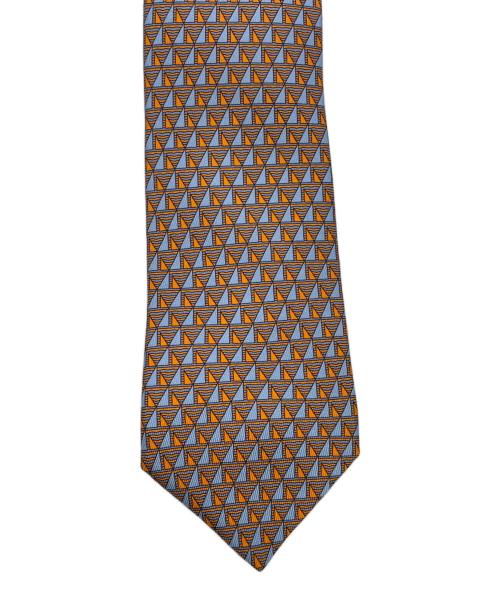 HERMES（エルメス）HERMES (エルメス) ネクタイ スカイブルー×オレンジ サイズ:FREEの古着・服飾アイテム