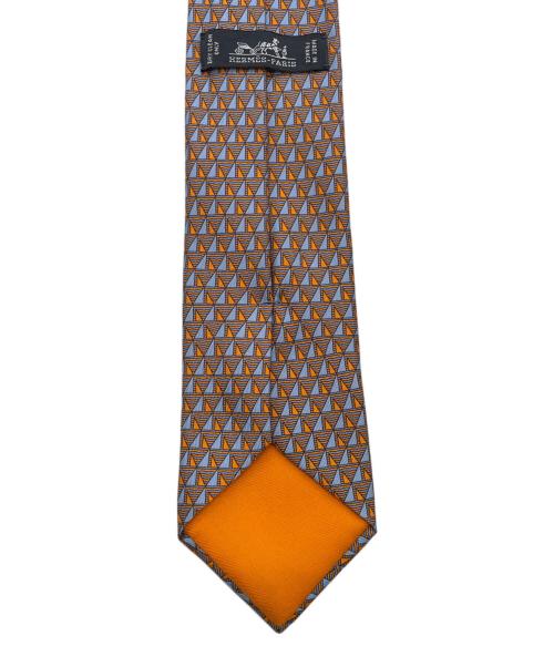 HERMES（エルメス）HERMES (エルメス) ネクタイ スカイブルー×オレンジ サイズ:FREEの古着・服飾アイテム
