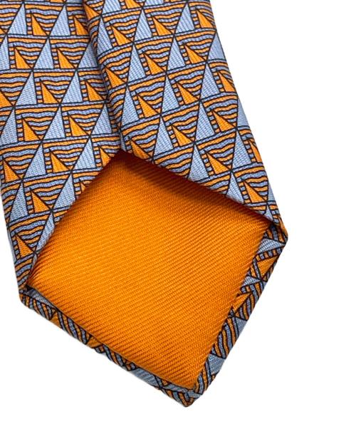 HERMES（エルメス）HERMES (エルメス) ネクタイ スカイブルー×オレンジ サイズ:FREEの古着・服飾アイテム