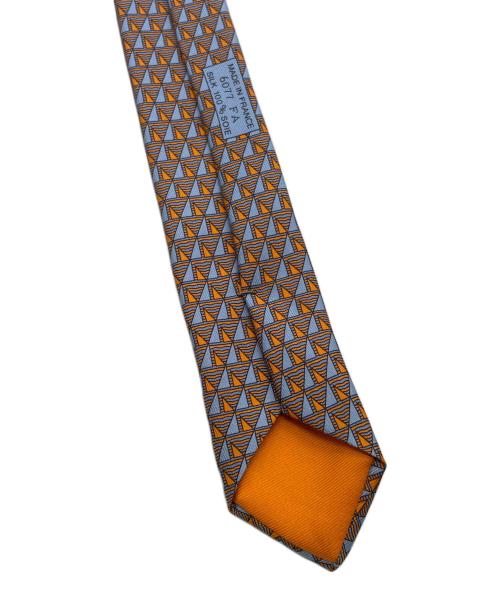HERMES（エルメス）HERMES (エルメス) ネクタイ スカイブルー×オレンジ サイズ:FREEの古着・服飾アイテム