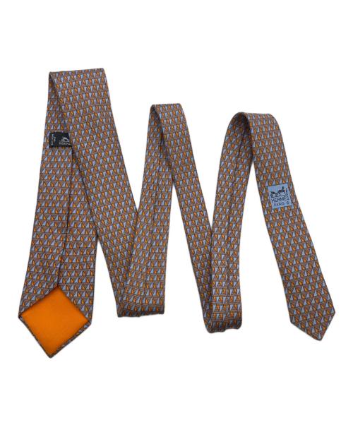 HERMES（エルメス）HERMES (エルメス) ネクタイ スカイブルー×オレンジ サイズ:FREEの古着・服飾アイテム