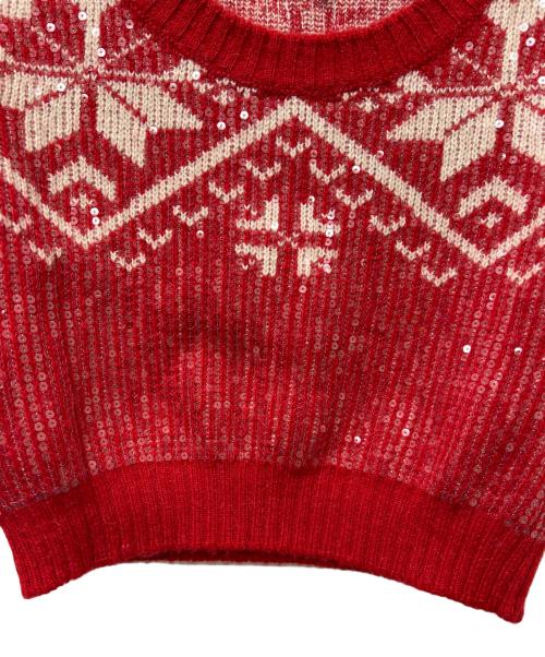 DOLCE & GABBANA（ドルチェ＆ガッバーナ）DOLCE & GABBANA (ドルチェ＆ガッバーナ) スパンコールニット レッド サイズ:ＸＳの古着・服飾アイテム