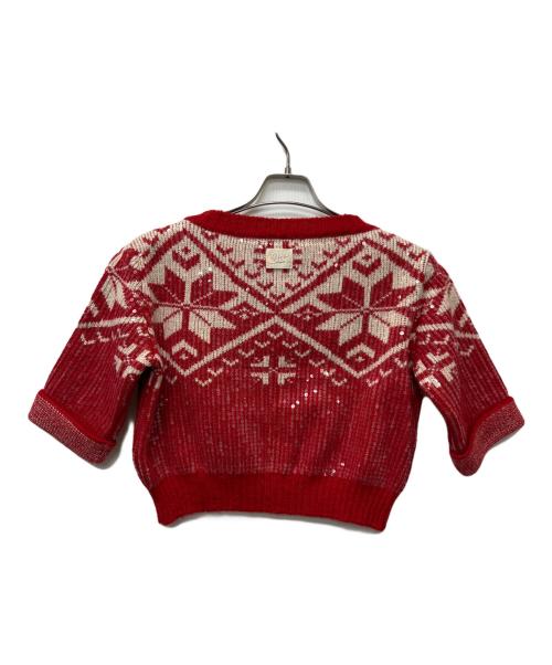 DOLCE & GABBANA（ドルチェ＆ガッバーナ）DOLCE & GABBANA (ドルチェ＆ガッバーナ) スパンコールニット レッド サイズ:ＸＳの古着・服飾アイテム
