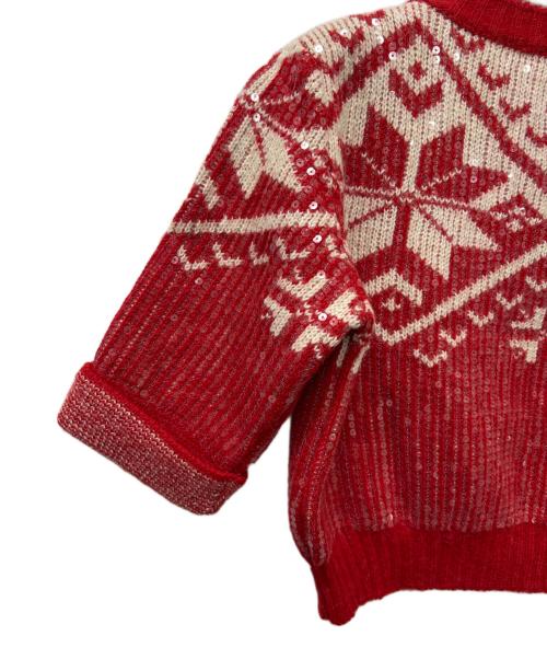 DOLCE & GABBANA（ドルチェ＆ガッバーナ）DOLCE & GABBANA (ドルチェ＆ガッバーナ) スパンコールニット レッド サイズ:ＸＳの古着・服飾アイテム