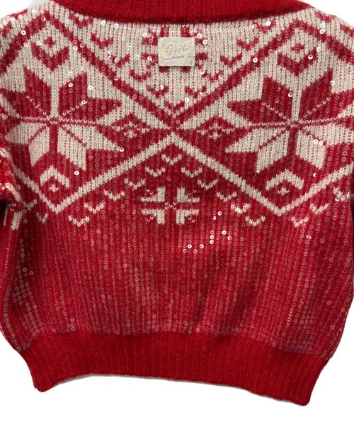 DOLCE & GABBANA（ドルチェ＆ガッバーナ）DOLCE & GABBANA (ドルチェ＆ガッバーナ) スパンコールニット レッド サイズ:ＸＳの古着・服飾アイテム