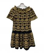 MOSCHINOモスキーノ）の古着「半袖ワンピース」｜ブラック×ゴールド