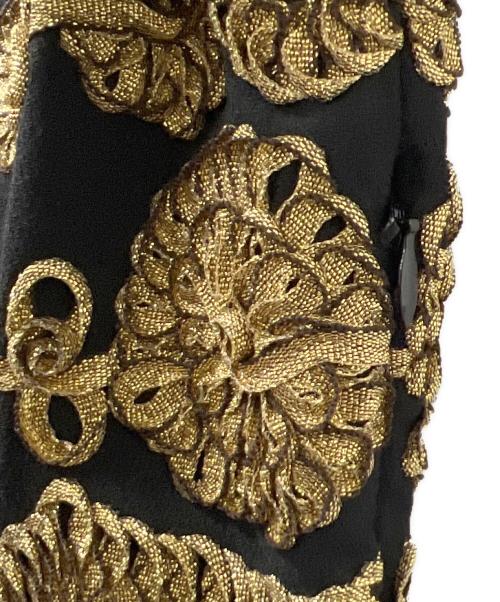MOSCHINO（モスキーノ）MOSCHINO (モスキーノ) 半袖ワンピース ブラック×ゴールド サイズ:３４の古着・服飾アイテム
