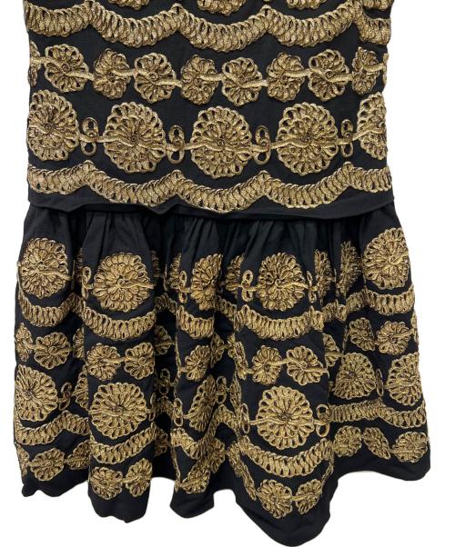 MOSCHINO（モスキーノ）MOSCHINO (モスキーノ) 半袖ワンピース ブラック×ゴールド サイズ:３４の古着・服飾アイテム