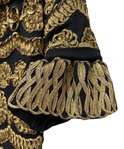 MOSCHINO（モスキーノ）MOSCHINO (モスキーノ) 半袖ワンピース ブラック×ゴールド サイズ:３４の古着・服飾アイテム