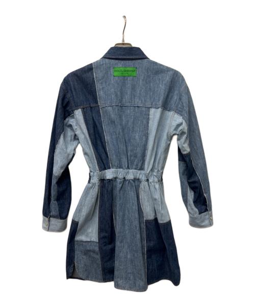 DOLCE & GABBANA（ドルチェ＆ガッバーナ）DOLCE & GABBANA (ドルチェ＆ガッバーナ) 長袖ワンピース インディゴ サイズ:40の古着・服飾アイテム