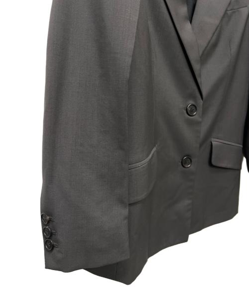 MIU MIU（ミュウミュウ）MIU MIU (ミュウミュウ) リボンつけ襟テーラードジャケット グレー サイズ:３６の古着・服飾アイテム