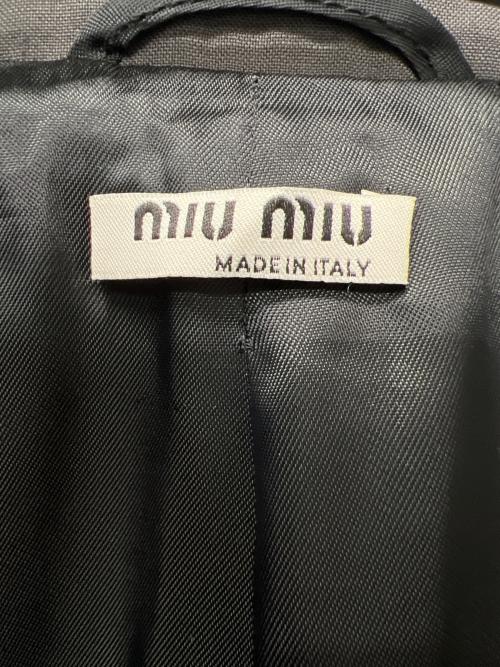 MIU MIU（ミュウミュウ）MIU MIU (ミュウミュウ) リボンつけ襟テーラードジャケット グレー サイズ:３６の古着・服飾アイテム