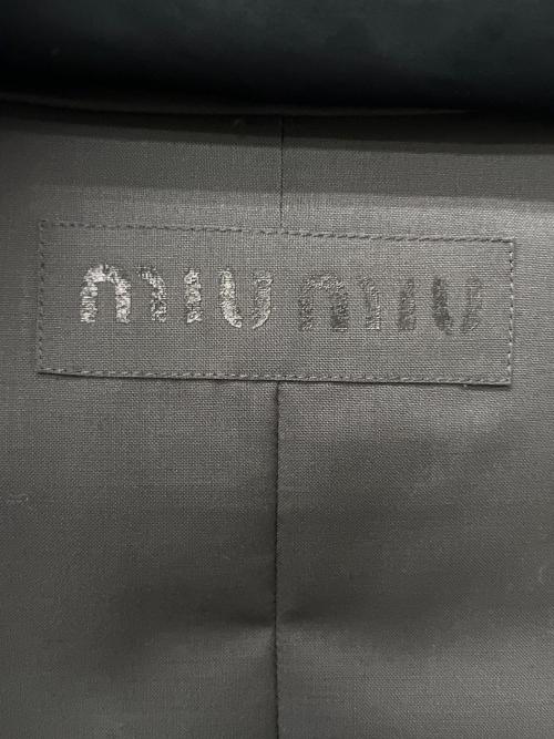 MIU MIU（ミュウミュウ）MIU MIU (ミュウミュウ) リボンつけ襟テーラードジャケット グレー サイズ:３６の古着・服飾アイテム