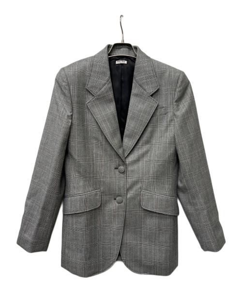 MIU MIU（ミュウミュウ）MIU MIU (ミュウミュウ) テーラードジャケット グレー サイズ:３８の古着・服飾アイテム