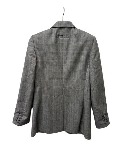 MIU MIU（ミュウミュウ）MIU MIU (ミュウミュウ) テーラードジャケット グレー サイズ:３８の古着・服飾アイテム