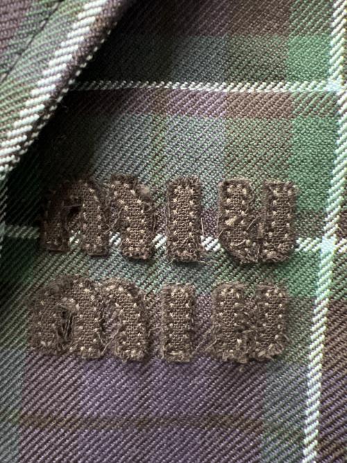 MIU MIU（ミュウミュウ）MIU MIU (ミュウミュウ) セットアップスーツ グリーン×ネイビー サイズ:３６の古着・服飾アイテム