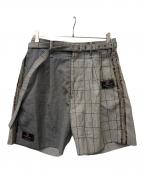 doubletダブレット）の古着「ハーフパンツ」｜ホワイト×ブラック