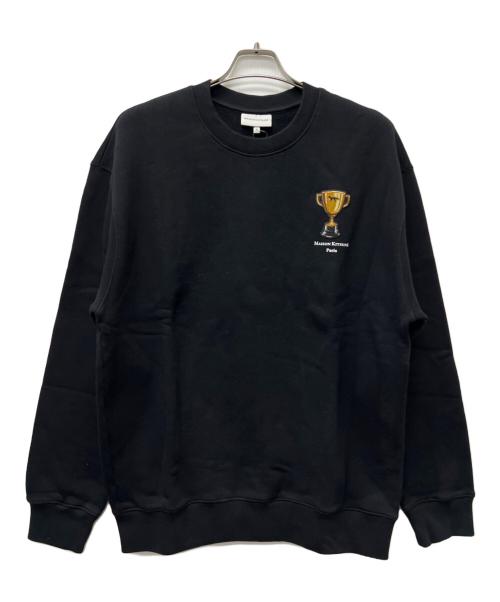 maison kitsune（メゾンキツネ）maison kitsune (メゾンキツネ) クルーネックスウェット ブラック サイズ:ＸＬの古着・服飾アイテム