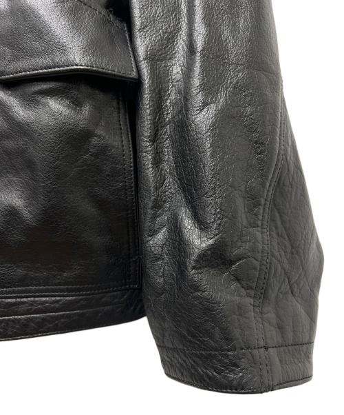 ZARA（ザラ）ZARA (ザラ) カウレザージャケット ブラック サイズ:Mの古着・服飾アイテム